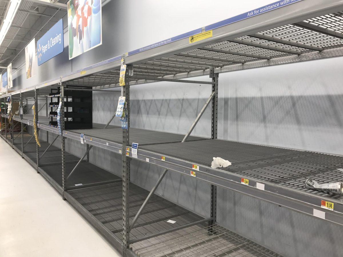 Empty Shelves after Consumers Stock Up for COVID-19