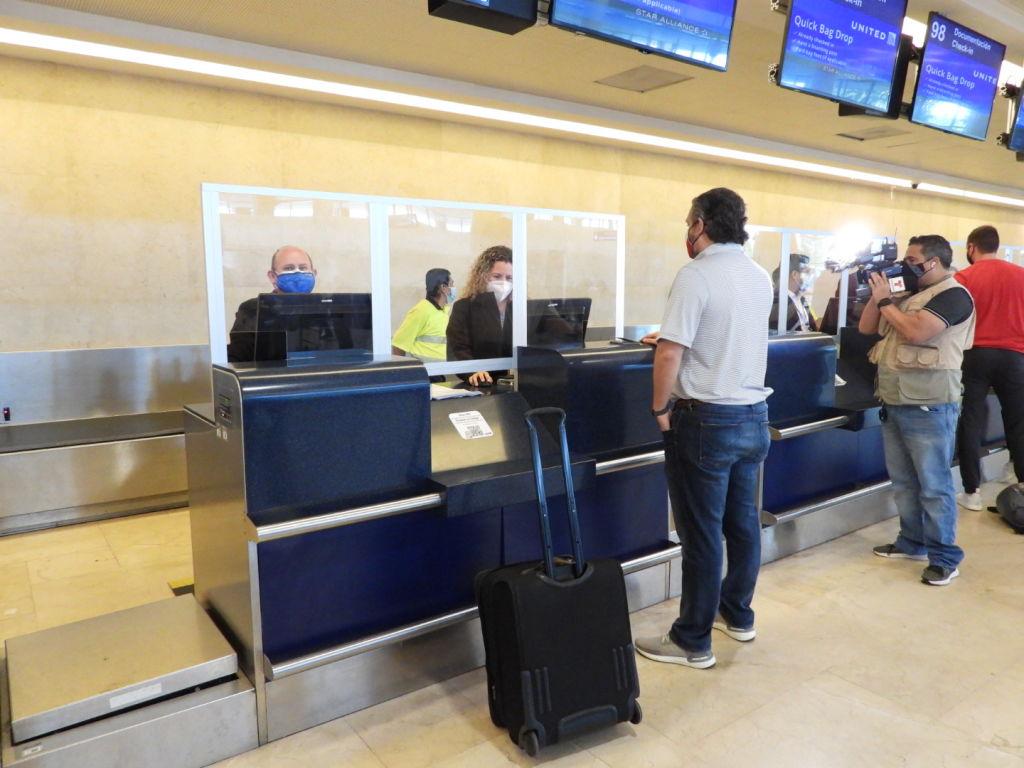 CANCUN, MEXICO - FEBRUARY 18: Sen. Ted Cruz (R-TX) checks in for a flight at Cancun International Airport after a backlash over his Mexican family vacation as his home state of Texas endured a Winter storm on February 18, 2021 in Cancun, Quintana Roo, Mexico. The Republican politician came under fire after leaving for the warm holiday destination as hundreds of thousands of people in the lone star state suffered a loss of power. Reports stated that Cruz was due to catch a flight back to Houston, Texas. (Photo by MEGA/GC Images)