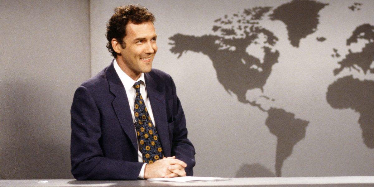 Norm MacDonald during the 'Weekend Update' skit on April 12, 1997.