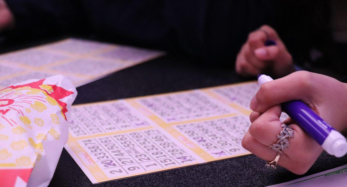 Students playing bingo