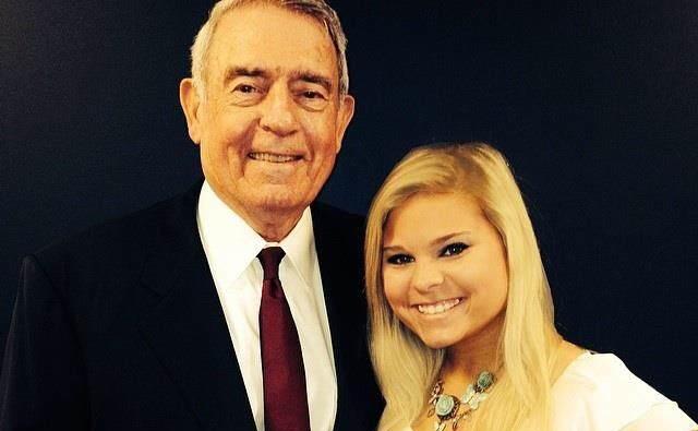 
				Alexis Bloomer poses with Dan Rather. Photo courtesy of Alex Bloomer. 		