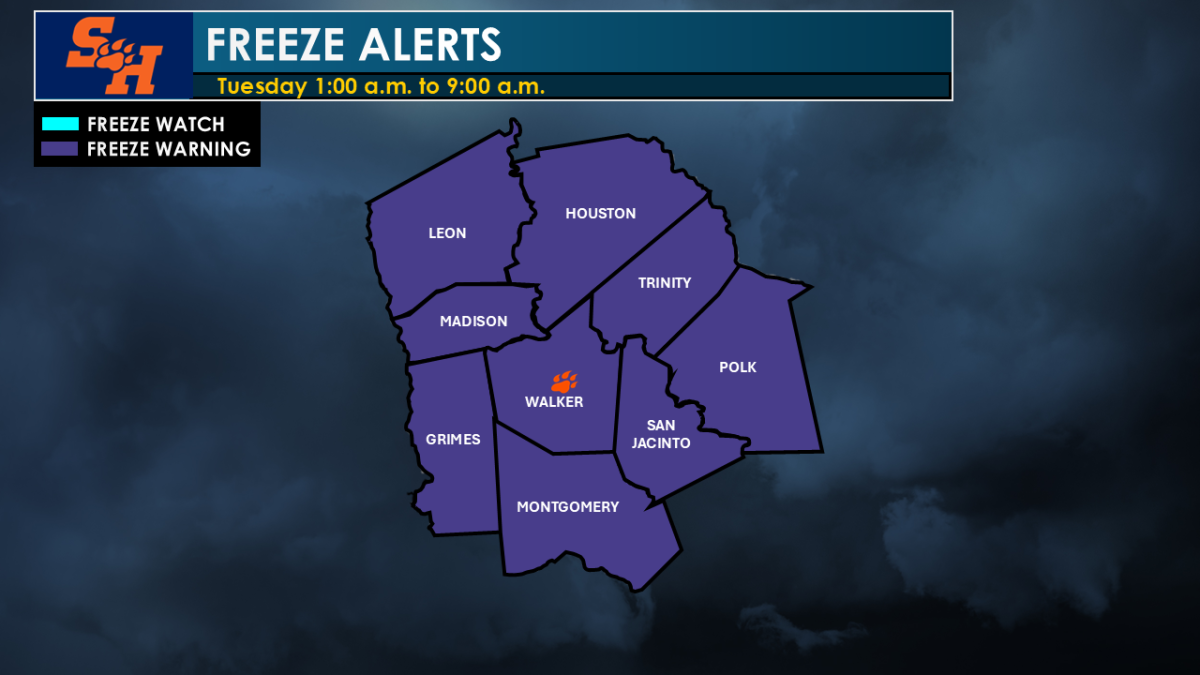 Freeze warning issued for Walker County